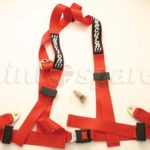 Seat belt 3 point rally harness in red
